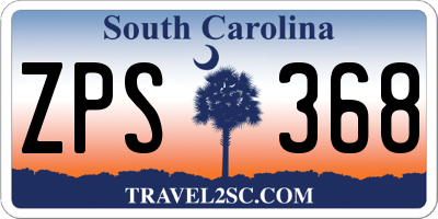 SC license plate ZPS368
