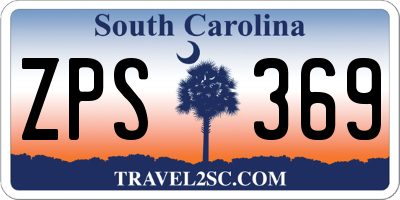 SC license plate ZPS369