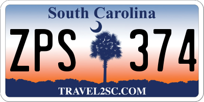 SC license plate ZPS374