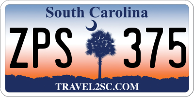 SC license plate ZPS375