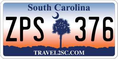 SC license plate ZPS376