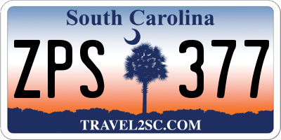 SC license plate ZPS377