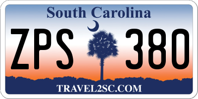 SC license plate ZPS380
