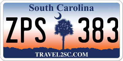 SC license plate ZPS383