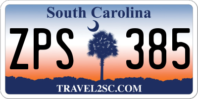 SC license plate ZPS385