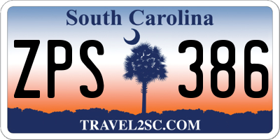 SC license plate ZPS386