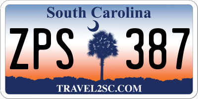 SC license plate ZPS387