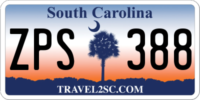 SC license plate ZPS388