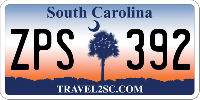 SC license plate ZPS392