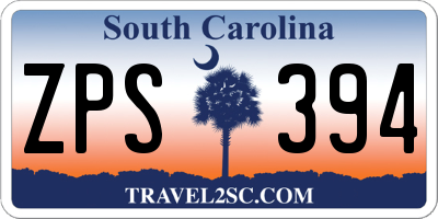 SC license plate ZPS394