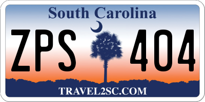 SC license plate ZPS404