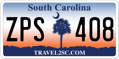 SC license plate ZPS408