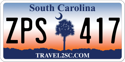 SC license plate ZPS417