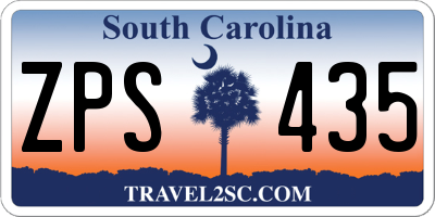 SC license plate ZPS435