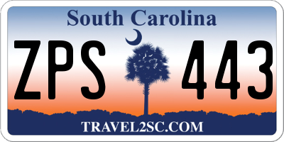 SC license plate ZPS443
