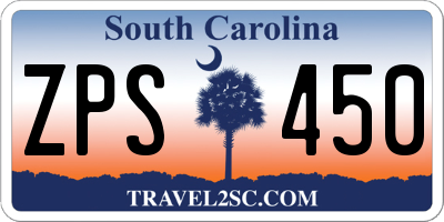 SC license plate ZPS450