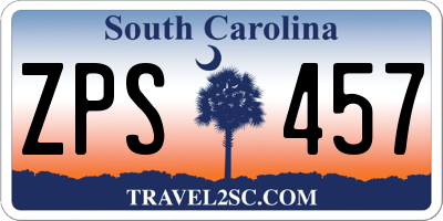 SC license plate ZPS457