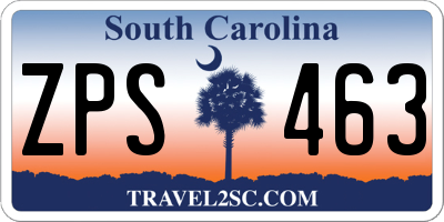 SC license plate ZPS463