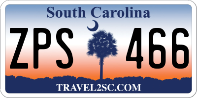 SC license plate ZPS466