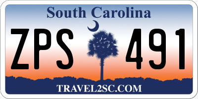 SC license plate ZPS491