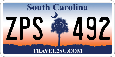 SC license plate ZPS492