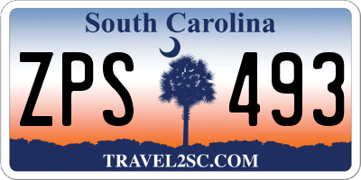 SC license plate ZPS493