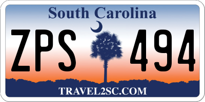SC license plate ZPS494