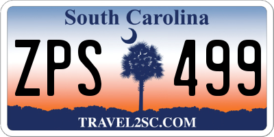 SC license plate ZPS499