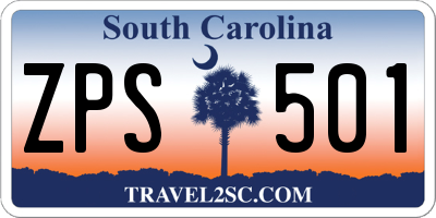 SC license plate ZPS501