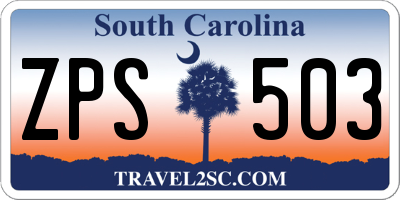 SC license plate ZPS503
