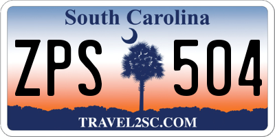 SC license plate ZPS504