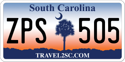 SC license plate ZPS505