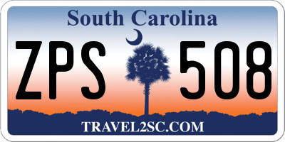 SC license plate ZPS508