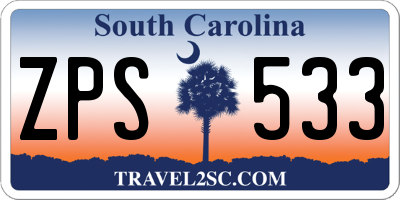 SC license plate ZPS533