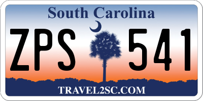 SC license plate ZPS541