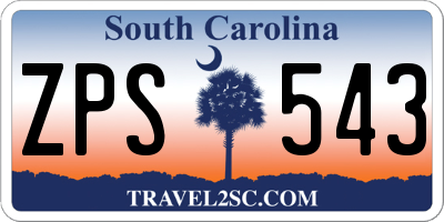 SC license plate ZPS543