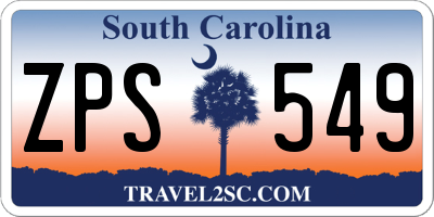 SC license plate ZPS549