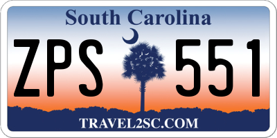 SC license plate ZPS551