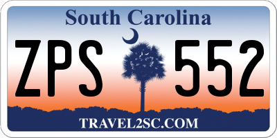 SC license plate ZPS552