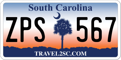 SC license plate ZPS567