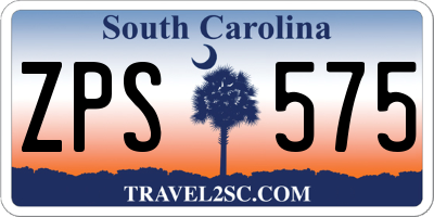 SC license plate ZPS575