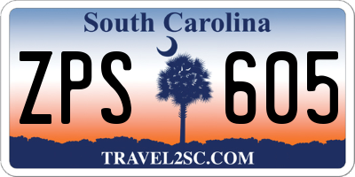 SC license plate ZPS605