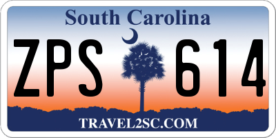 SC license plate ZPS614