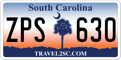 SC license plate ZPS630