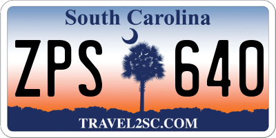 SC license plate ZPS640