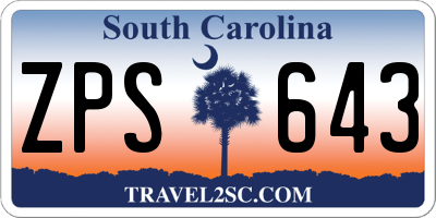 SC license plate ZPS643