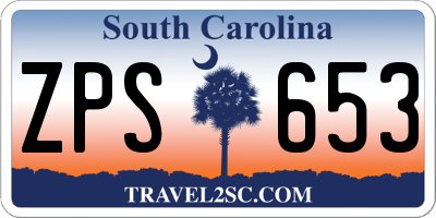 SC license plate ZPS653