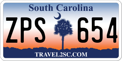 SC license plate ZPS654