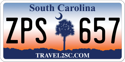 SC license plate ZPS657
