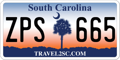 SC license plate ZPS665